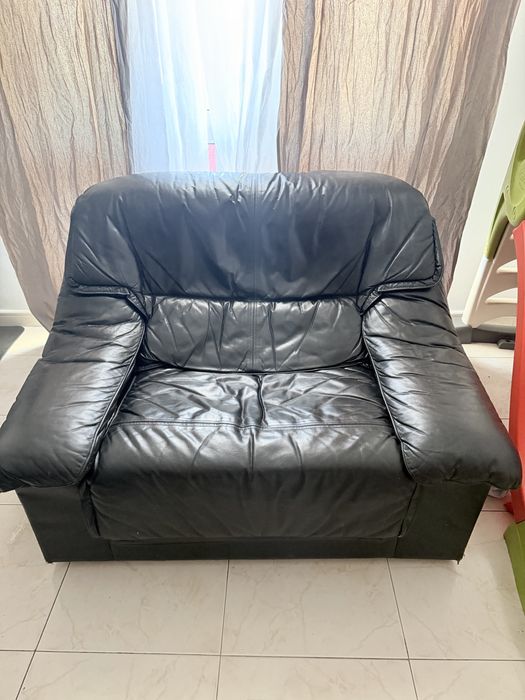 Vendo sofa couro 5 lugares