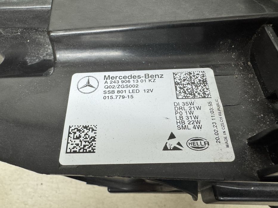 Фара левая в сборе Mercedes EQB usa