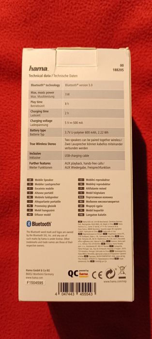 Głośnik hama TUBE 2.0
