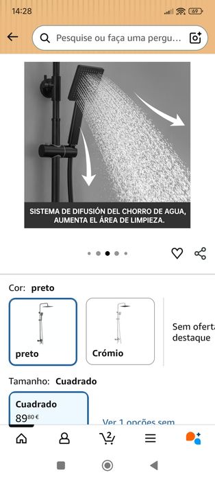 Chuveiro preto auralum