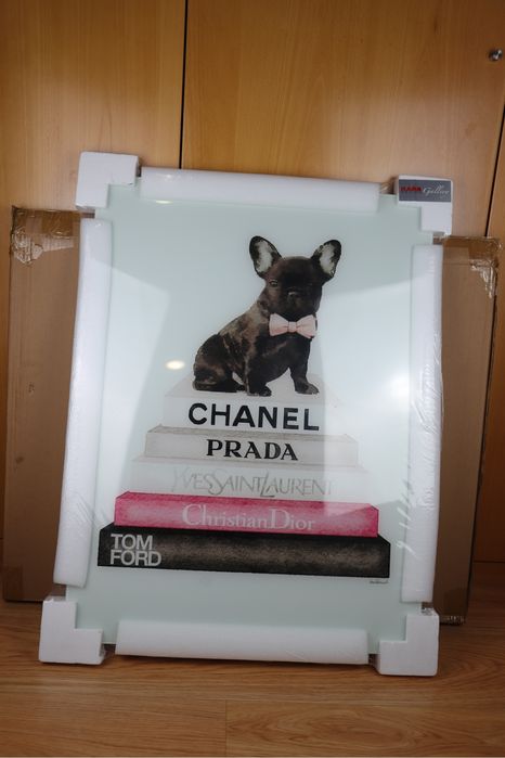 Quadro de vidro Fashion Dog 80X60cm