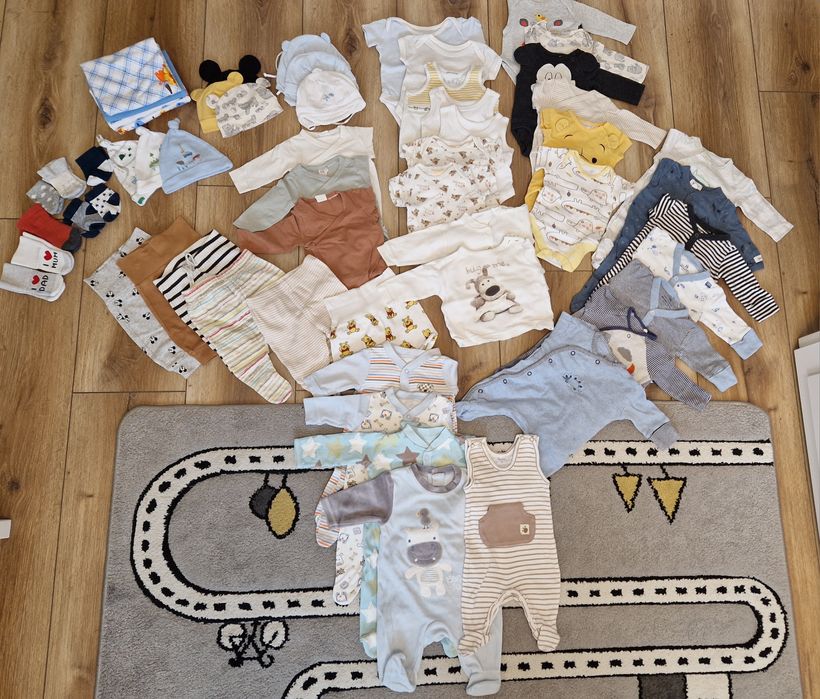 Ubranka dla noworodka chłopca paka H&M, Next, Newbie, Pinokio