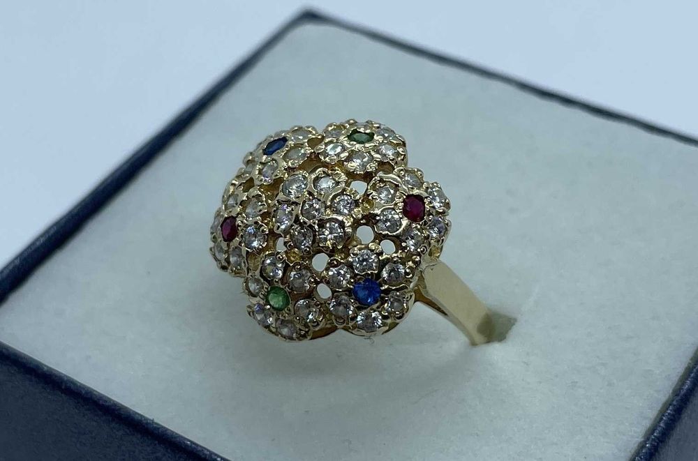 Śliczny i unikatowy złoty pierścionek 4,26 p585 r16 /ST złoto