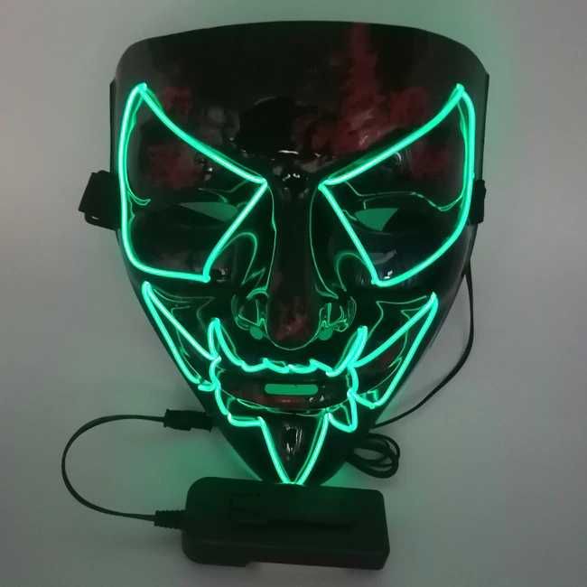 máscara led Halloween, aniversários, carnaval