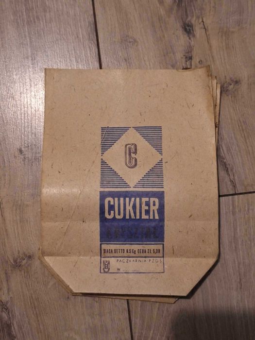 Torebki po cukrze z PRL 0,5 kg.