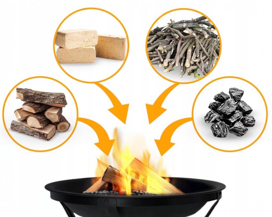 Palenisko ogrodowe 60 cm stalowe z uchwytami + pogrzebacz