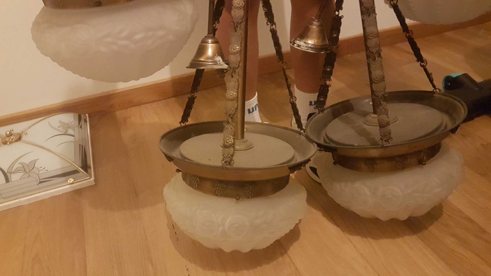 2 candeeiros teto cobre