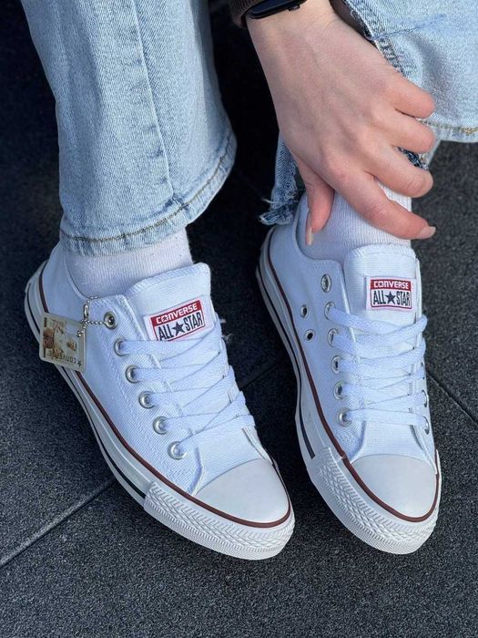 Жіночі класичні низькі білі кеди конверс converse all star white 36-41р. В'єтнам
