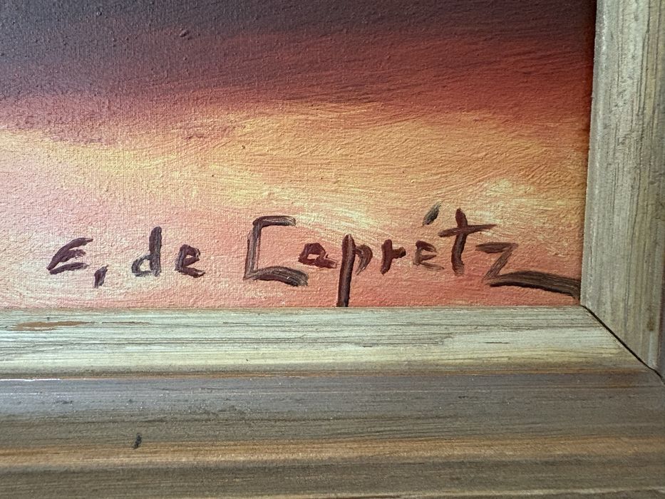 Elis Gotthard de Carpetz - Stary Obraz Olejny  na Płotnie, Notowany