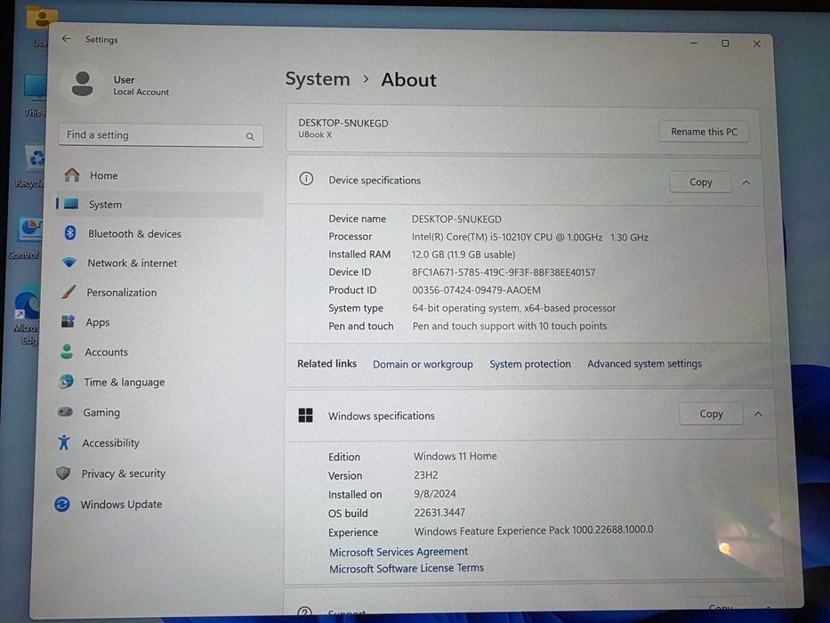 Планшет Chuwi Ubook X windows tablet 12'', 512gb ssd 12gb