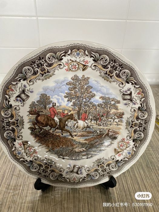Assiette ancienne chasse à courre « the death » par CHURCHILL ENGLAND