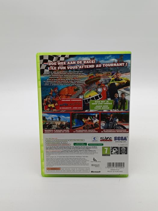 sonic & sega all-stars racing banjo-kazooie xbox 360 pudełkowa