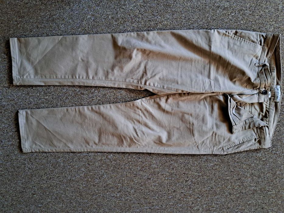 Spodnie cienki strech męskie beż 34/30 st.bdb