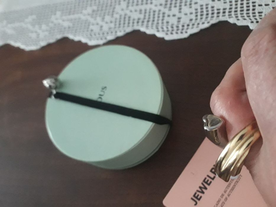 Anel nr 17 bicolor com ursinho tous e coração