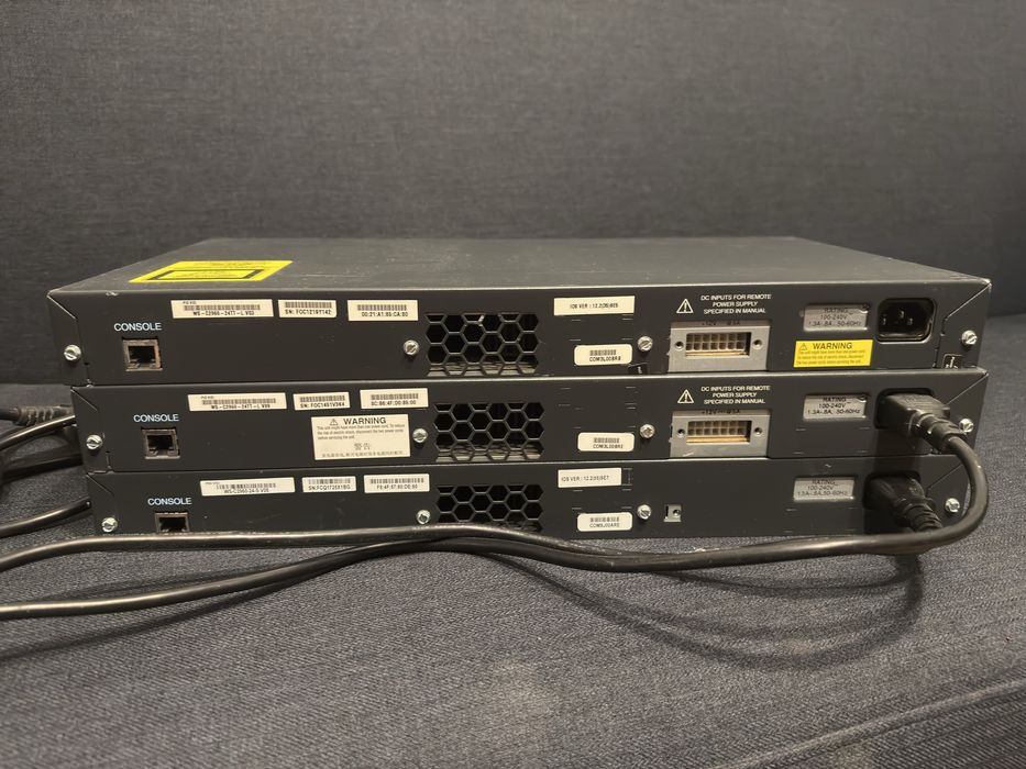 Przełączniki Cisco Catalyst 2960 - 3 switche - zestaw do nauki do CCNA