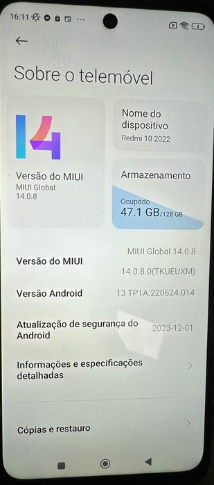 Telemóvel Redmi 10 128GB