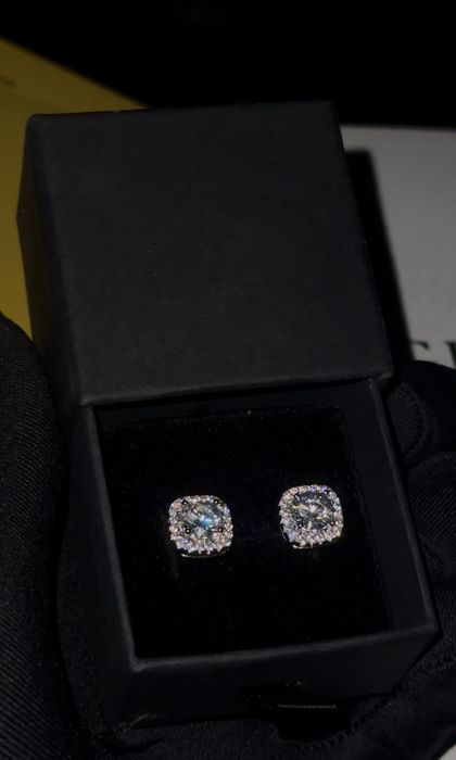 Kolczyk pojedynczy vvs1  moissanite earring 2 karaty diamenty icedout + certyfikaty  GRA