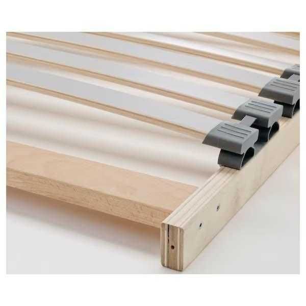 Cama Malm Ikea 90x200 + Estrado Ripas + Colchão Espuma