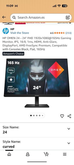 Monitor FHD 165Hz IPS