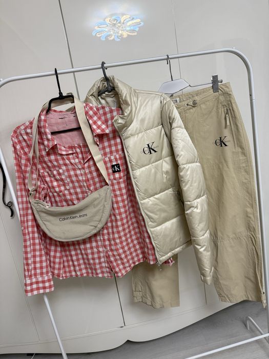 CalvinKlein Л-2хл плащ тренч куртка бомбер піджак бежева демі вітровка