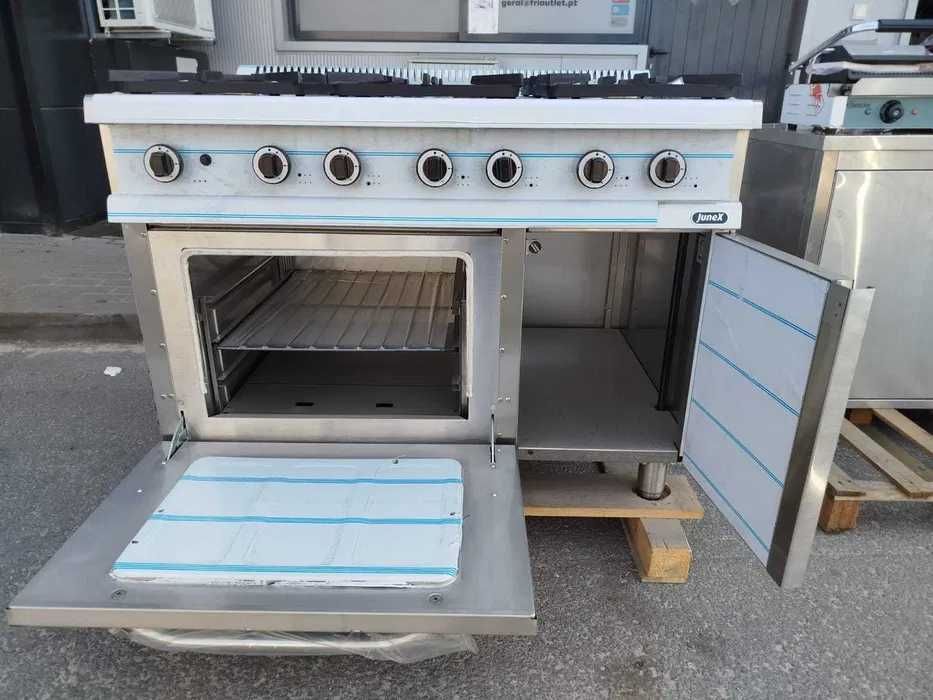 Fogão a Gás de 6 Bocas + Forno + Armário - JUNEX - NOVO