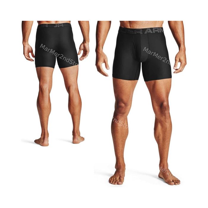 UNDER ARMOUR Tech 6in 2-Pak Bokserki Męskie Czarne SM Bez Szwów 4-Way