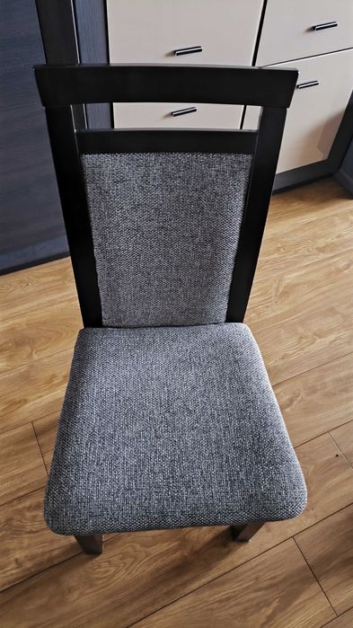 Stół z krzesłami, zestaw stół + 4 krzesła, kolor wenge, fornir, drzewo