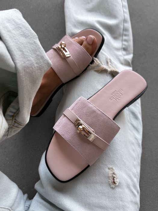 Klapki Hermes giulia pink