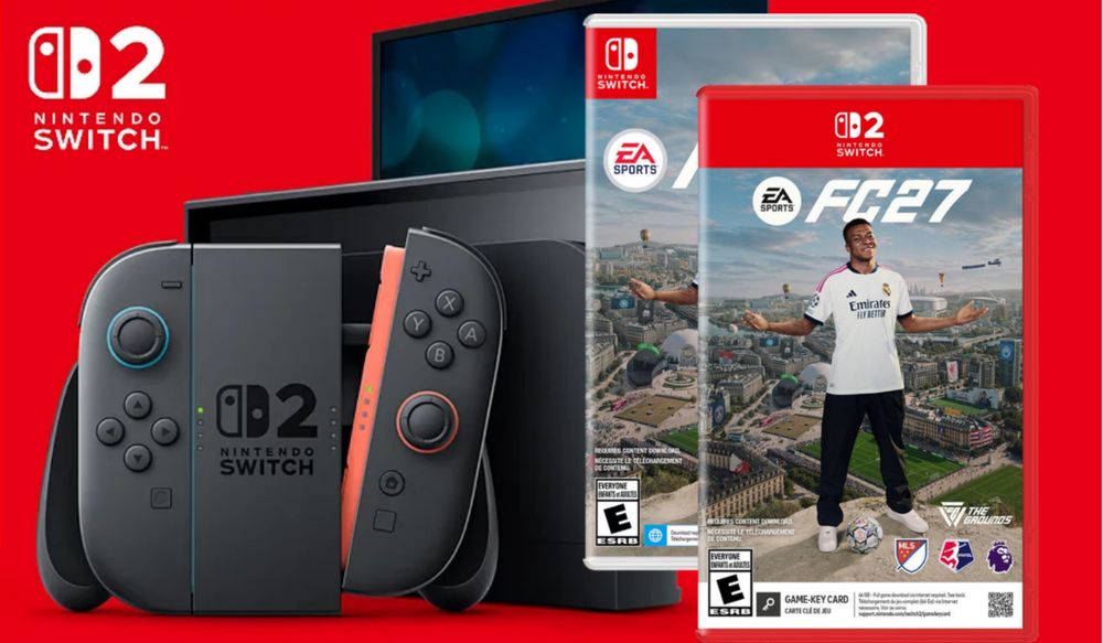 Nintendo Switch 2 + Comando Pro Oficial + Jogos Recentes (FC 27, AC Shadows)