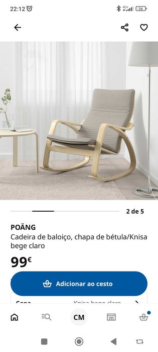 Cadeira de baloiço Ikea
