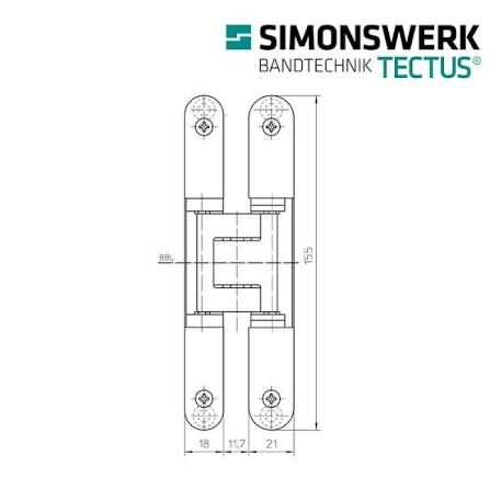 Zawiasy Simonswerk Tectus 240 3d F1 Satin Chrome 4 szt