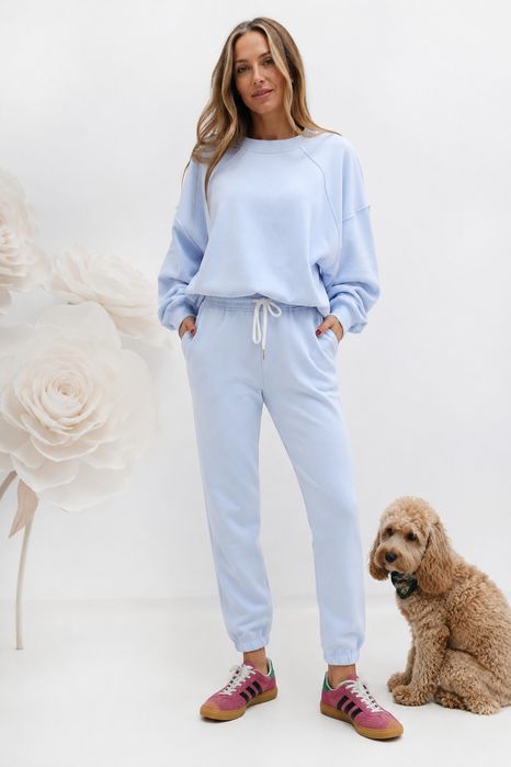 Bluza damska oversize błękitna BASIC SHORT z stoperem Lenoshka rozmiar uniwersalny