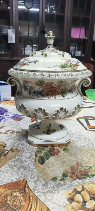 Cerâmica de Alcobaça Boleira pintada a Mão