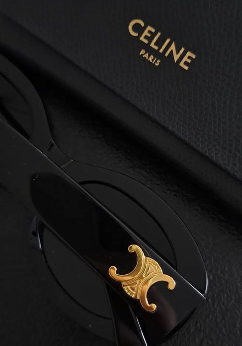 Okulary Celine nowe czarne Etui zlote