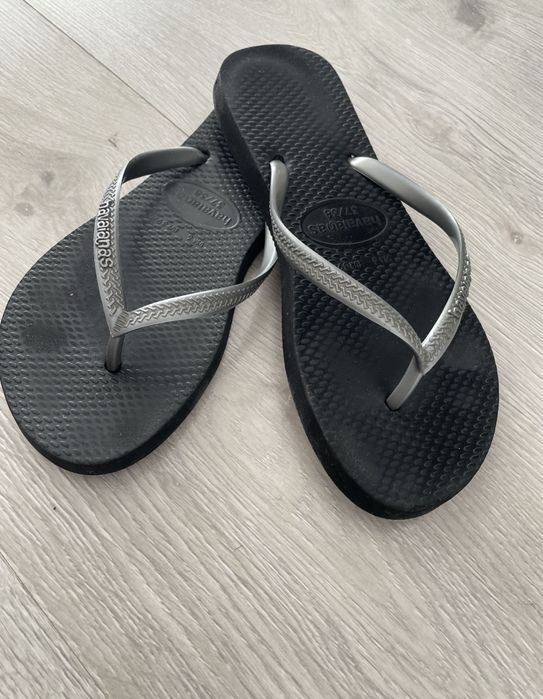 Klapki Havaianas czarne srebrne 36
