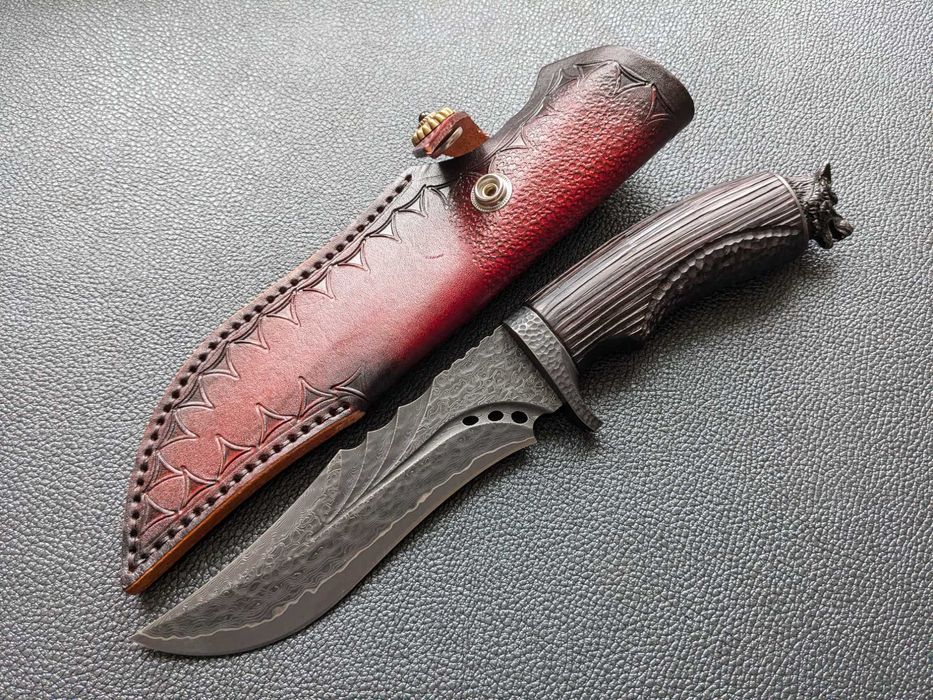 Мисливський ніж з дамаської сталі Wolf Damascus. нож охотничий дамаск