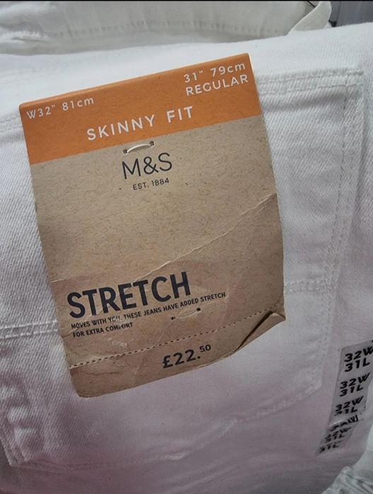 Białe spodnie rozciągliwe marks&Spencer xl