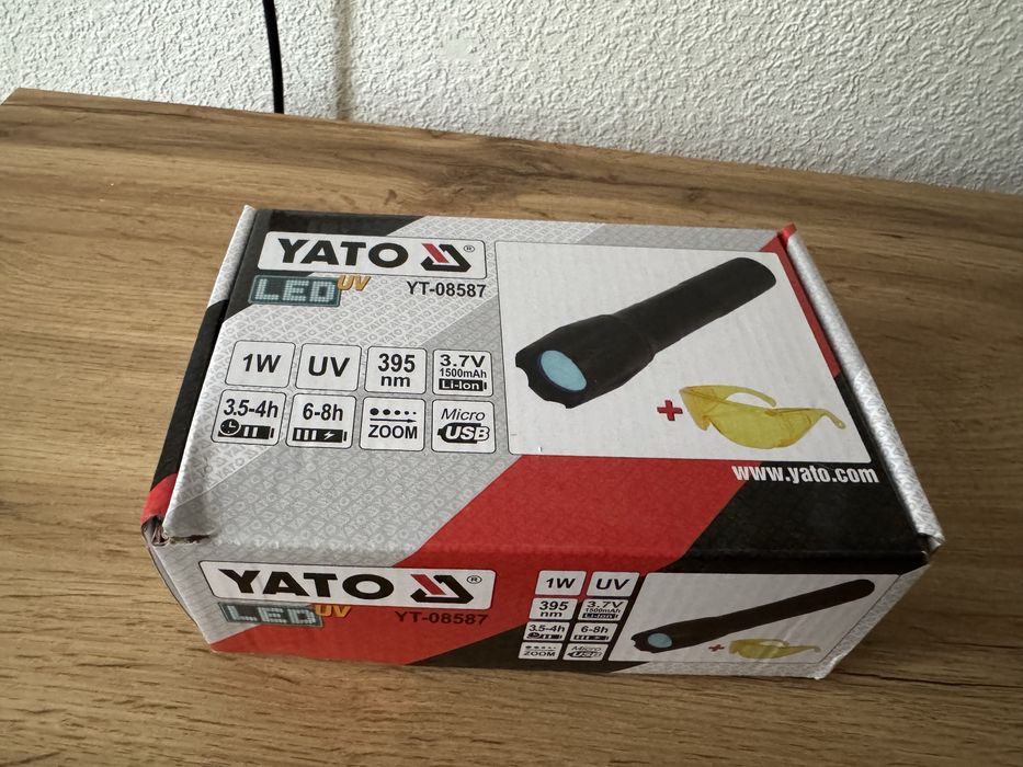 UV Ліхтарик YATO YT-08587 + Захисні окуляри
