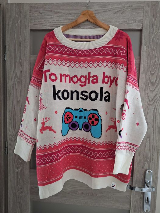 Sweter świąteczny / To mogła być konsola / oversize / 60% wełna / NOWY