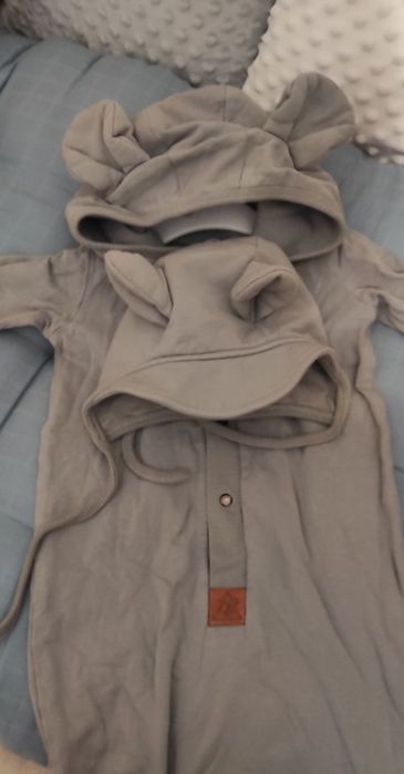 Kombinezon uszak z uszkami i czapka szary zzz for kids zezuzulla