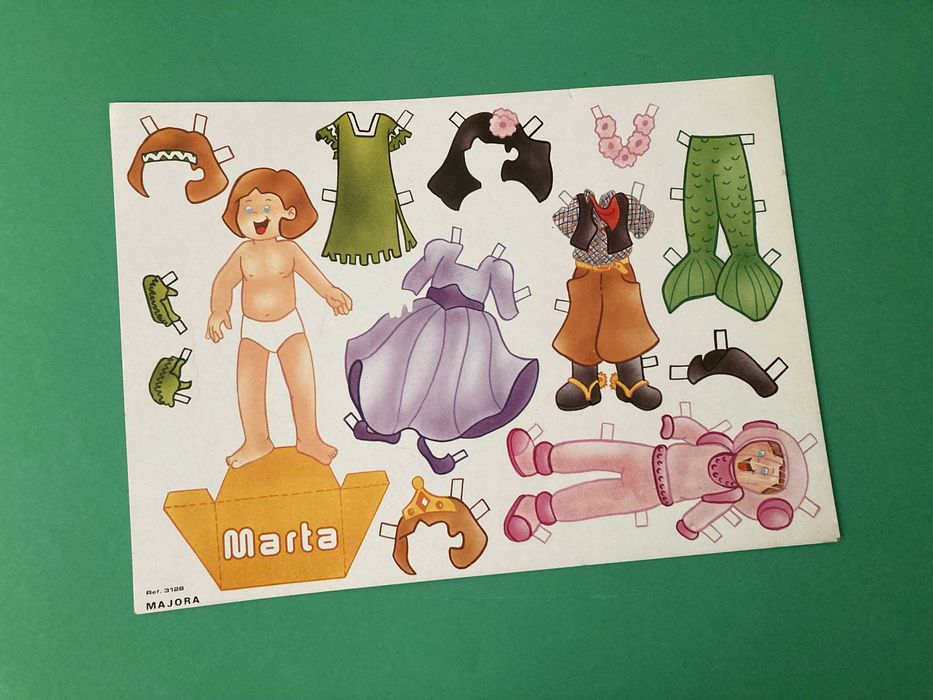Bonecas de Recortar de Papel da marca Majora Anos 80