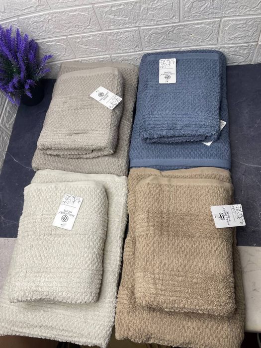 Рушник Махра Кольори на вибір Набір рушників Бавовна 100% Баня + Лице