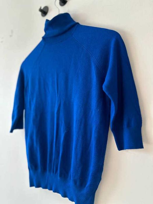 Granatowy sweterek z krótkim rękawem, ZARA