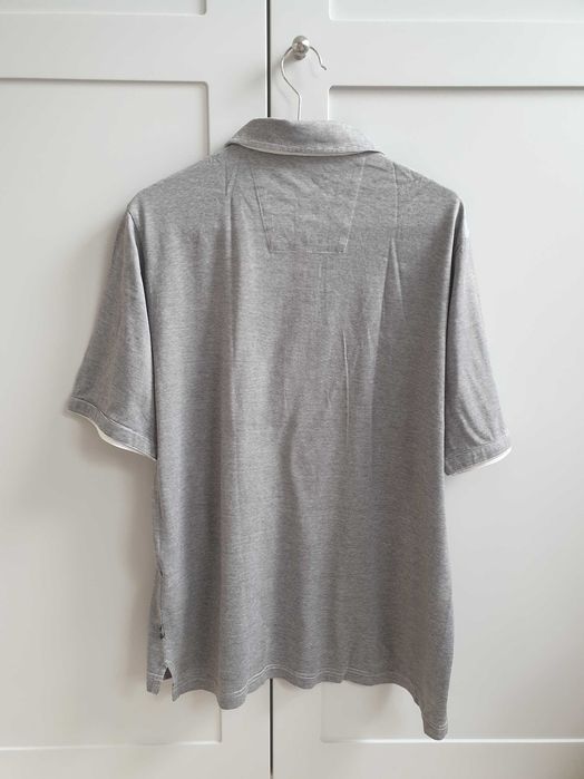 Szara koszulka polo t-shirt Carlo Colucci L merceryzowana bawełna