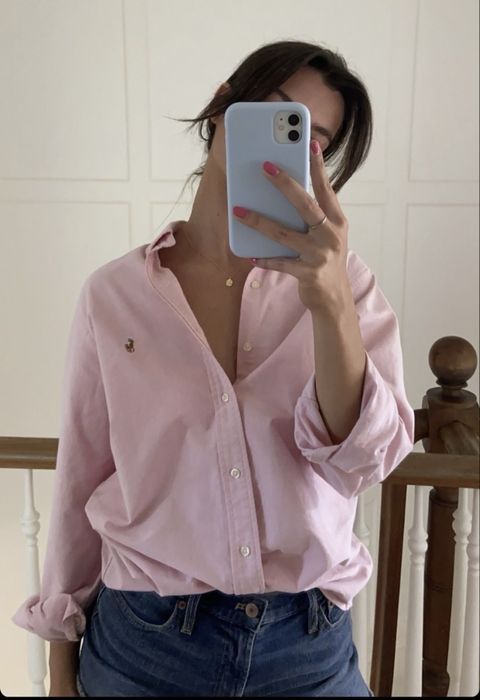 Рожева сорочка polo ralph lauren жіноча рубашка котон бавовна розмір s