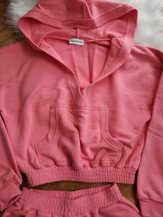 Komplet dresowy 38 M 40 L Varlesca bluza crop top szorty bawełna letni