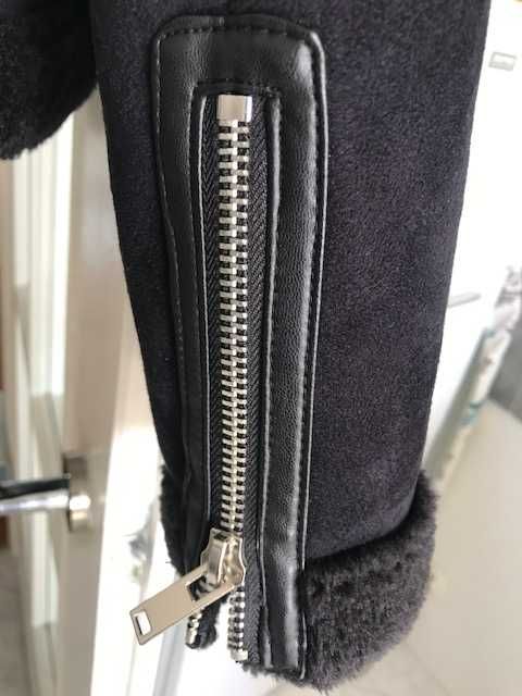 Kożuszek Zara xs nowy ciemny granat, zamki