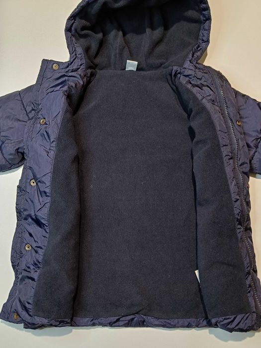 Зимняя детская куртка 110 см, 5 лет, синяя, Petit Bateau