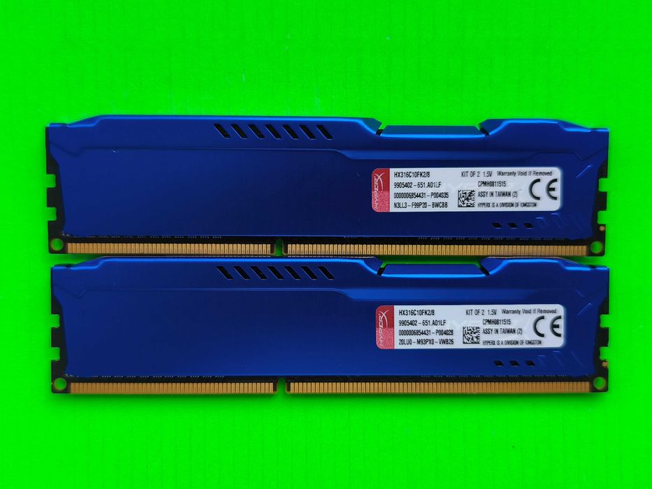 2шт. Kingston DDR3 8Gb (4Gb+4Gb) 1600 HyperX KHX1600C10D38G