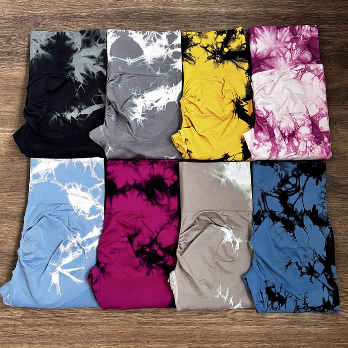 ЗНИЖКА! Лосини пуш ап тай дай мрамор спортивні